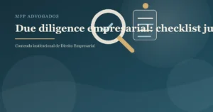 Ilustração institucional sobre due diligence empresarial e análise de riscos
